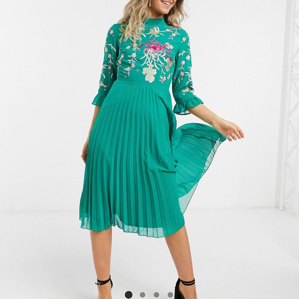 ASOS Design Pleated Midi Dress